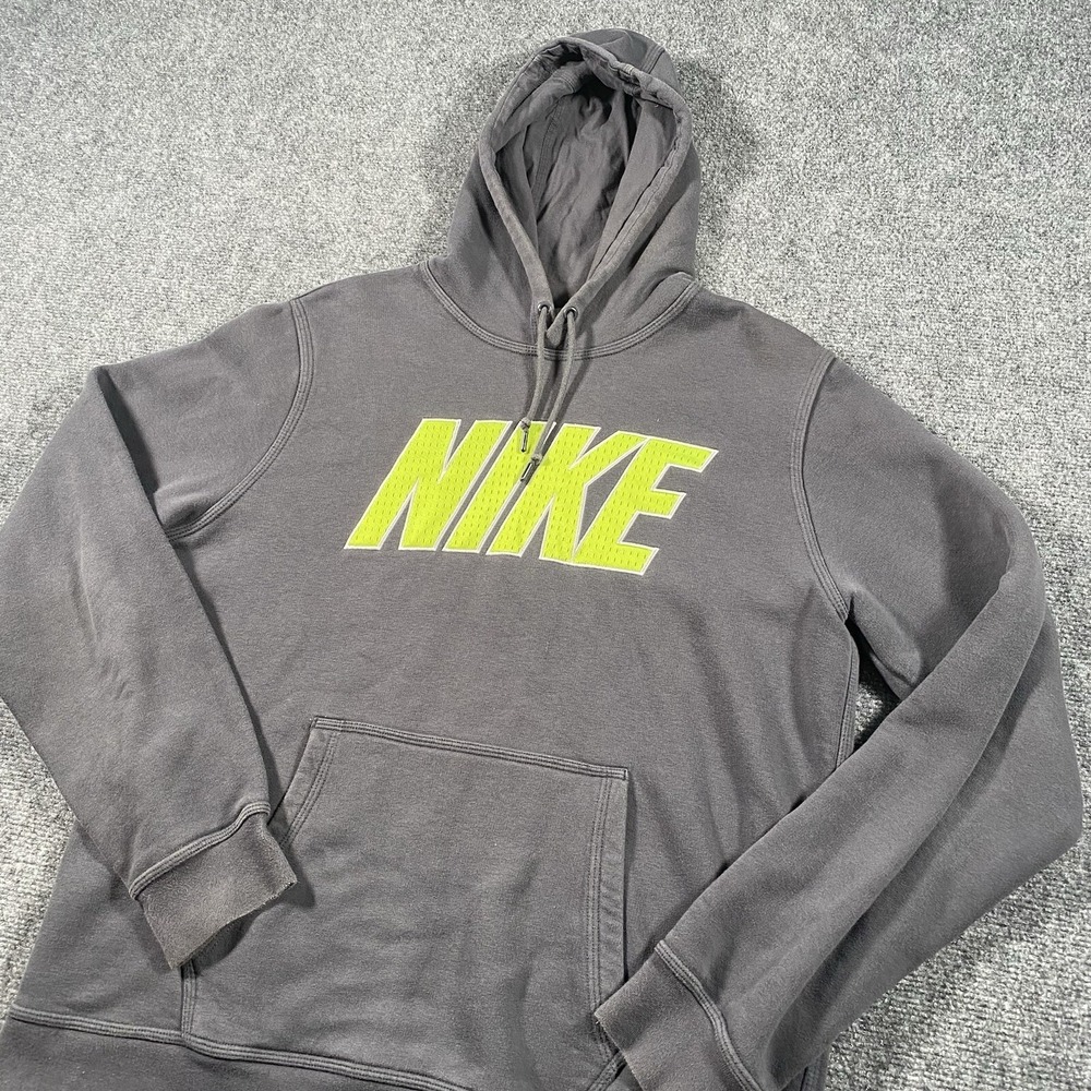 Nike Sportswear Club Fleece Pullover Hoodie Sweatshirt Mens L Blue Tag Spellout